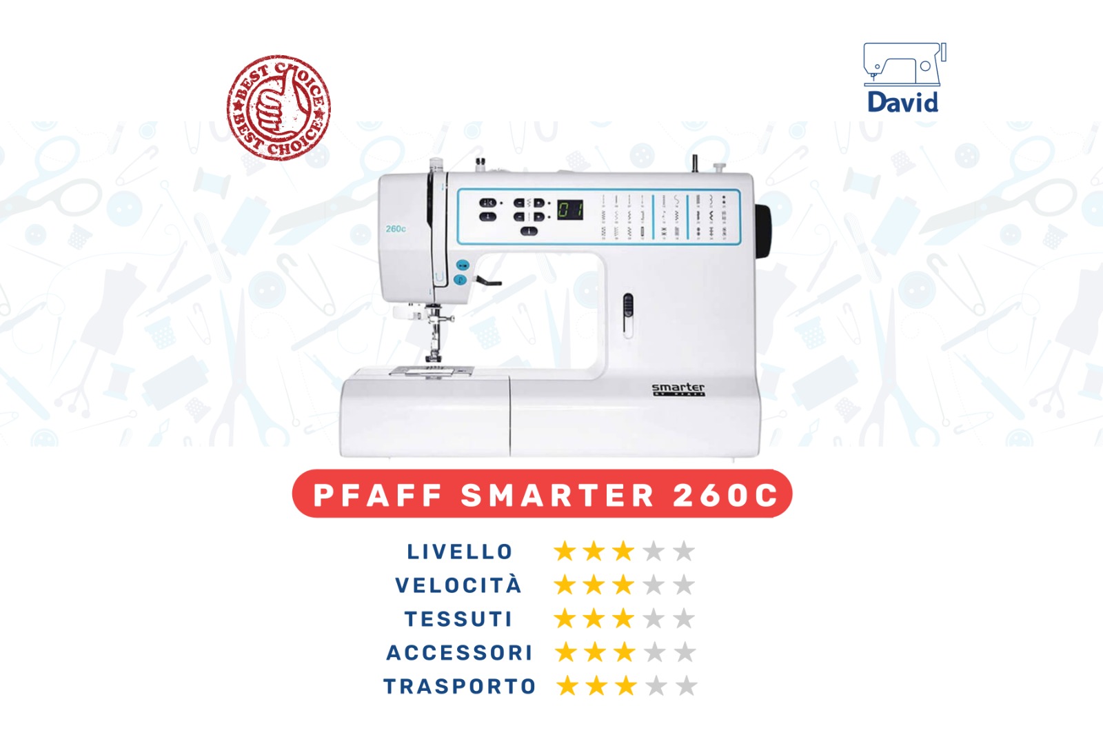 macchina per cucire elettronica pfaff smarter 260c